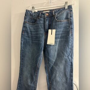 NWT oat New York high rise slim boot cut jeans